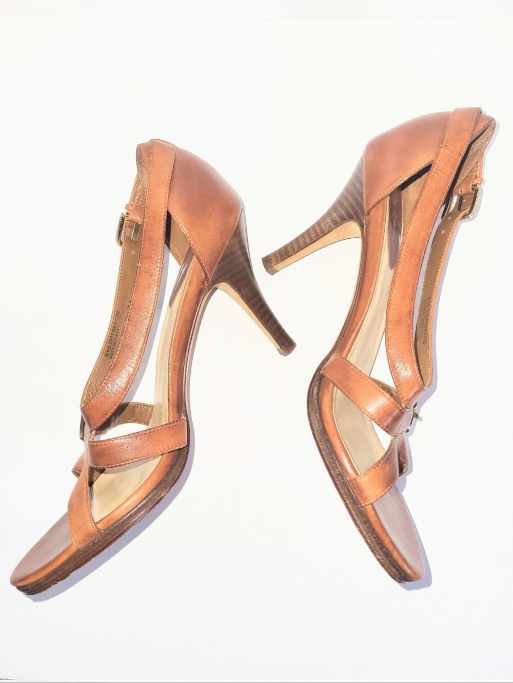 Cole Haan Nike Air Carma Air Hi Strappy Leather Stiletto Heels Size 10 - Picture 7 of 16